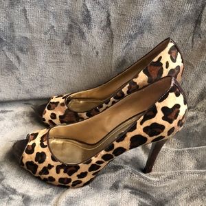 Women’s Ninewest Leopard Print Peeptoe Pump